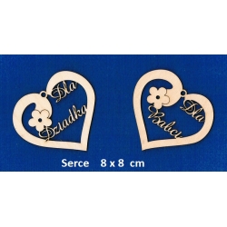 DZIEŃ BABCI ,DZIEŃ DZIADKA   serce zawieszka 8x8cm / komplet 2szt /Dla Babci ,Dla Dziadka / sklejka #3mm